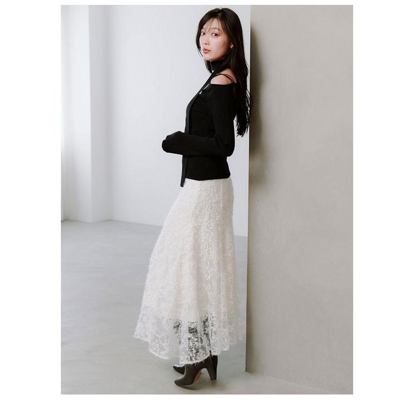 SNIDEL スナイデル ファブリックイレヘムフレアスカート SNIDEL（スナイデル） SALE50%OFF ボトムス 25秋冬 ファブリックイレ