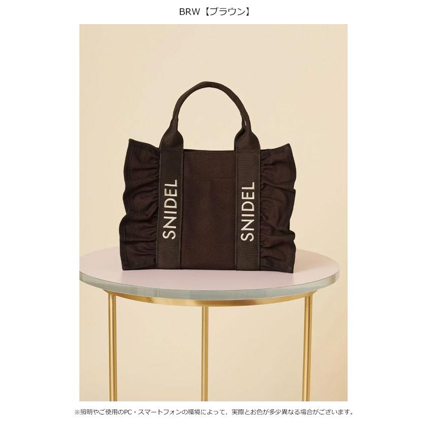 SNIDEL フリル トートバッグ ブラック 2way SNIDEL（スナイデル） 新作10%OFF バッグ 26春夏 フリルロゴバッグ