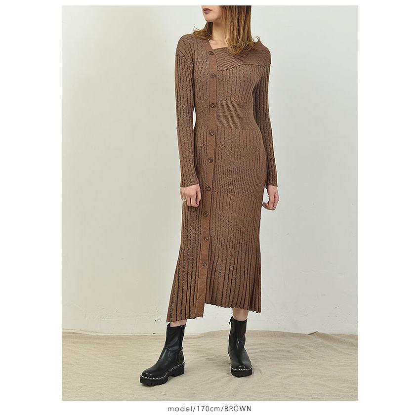 スナイデル Snidel 19秋冬 アシンメトリーボタンニットワンピース レディース ワンピース ロング丈 長袖 ニット ニットワンピ ワンショルダー Swno バッグ ワンピースのダブルハート 通販 Yahoo ショッピング