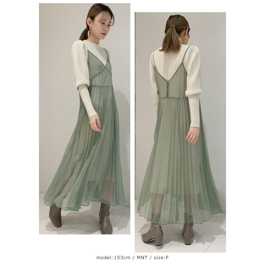 Sale スナイデル Snidel 冬アイテム シアーキャミレイヤードニットワンピース レディース ワンピース キャミワンピース ニット レイヤード Swno5036 バッグ ワンピースのダブルハート 通販 Yahoo ショッピング