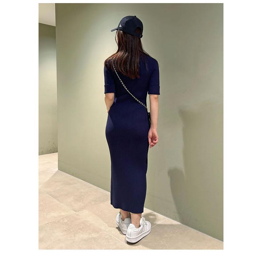 SNIDEL 新作10%OFF スナイデル ワンピース 25春夏 スキッパーニット 