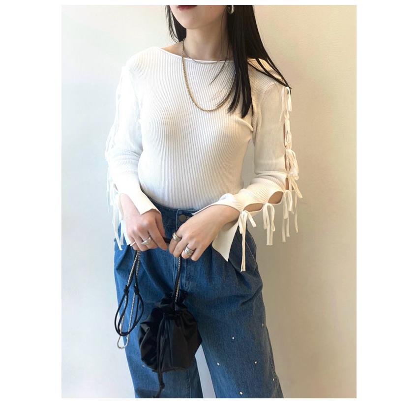 即納】 SALE スナイデル SNIDEL トップス 24春夏 ホールデザインニット 