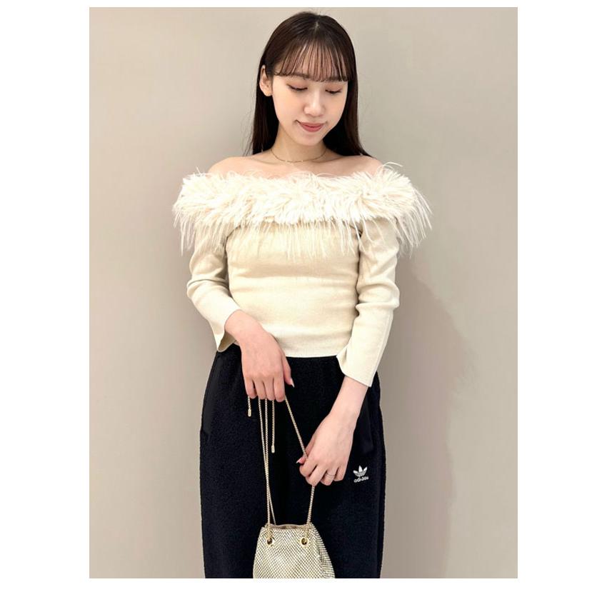 SNIDEL SALE50%OFF スナイデル トップス 24秋冬 デコルテファー SNIDEL SALE50%OFF スナイデル トップス 24秋冬 デコルテファー