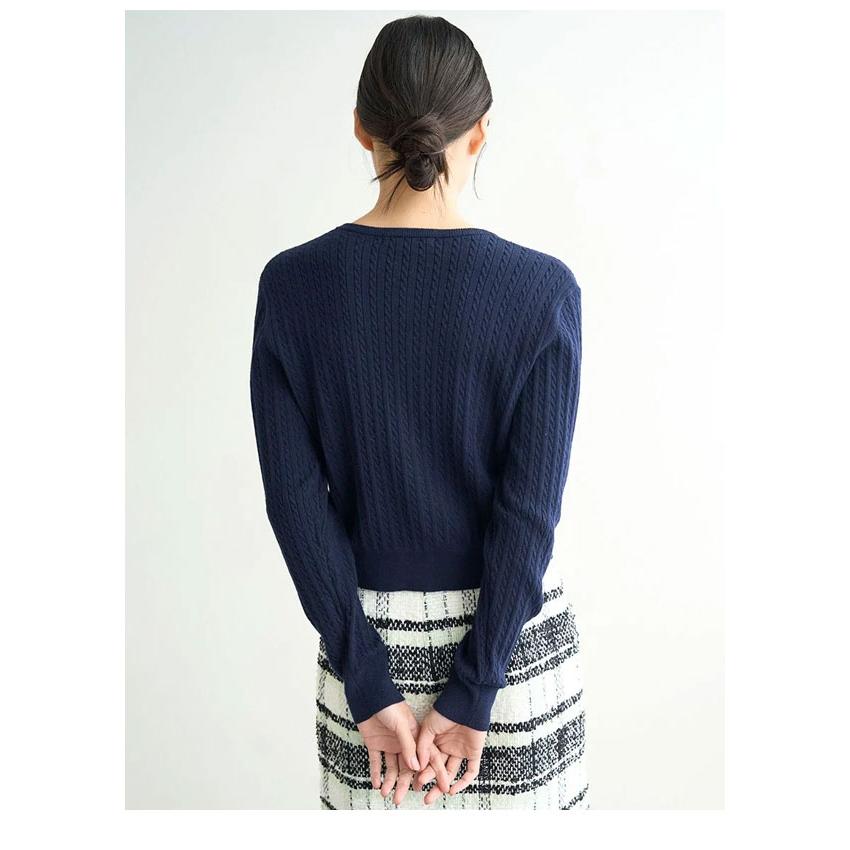 ✨極美品✨25SS SNIDEL スナイデル ツイード ニット カーディガン 紺 ミックスツイードライクニットカーディガン（ニット）｜SNIDEL