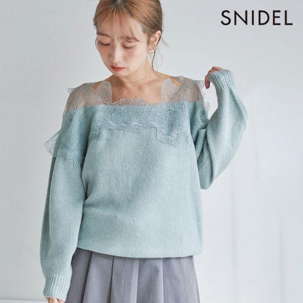 SNIDEL 新作10%OFF スナイデル トップス 25秋冬 レース