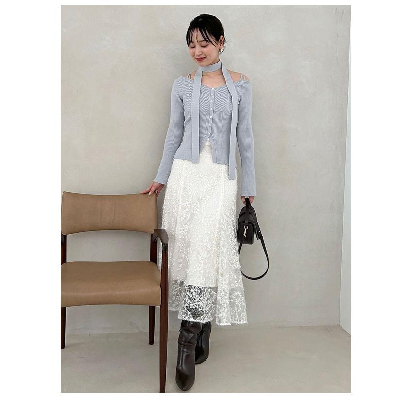 SNIDEL スナイデル トップス 25秋冬 タイ付きニットプルオーバー