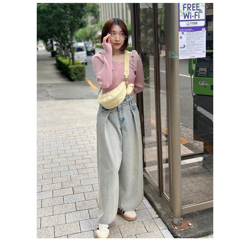 [スナイデル] ショルダーリボンオフショルニットカーデ SWNT254240 ショルダーリボンオフショルニットプルオーバー(ニット