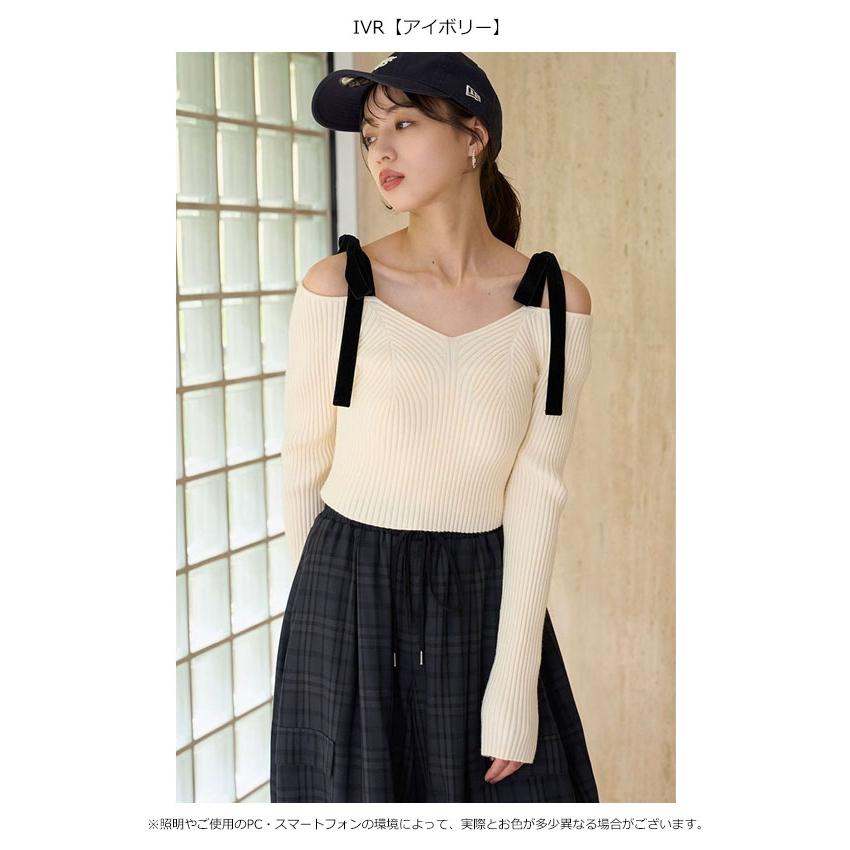 スナイデル ショルダーリボンオフショルニットプルオーバー SNIDEL ショルダーリボンオフショルニットプルオーバー（ニット