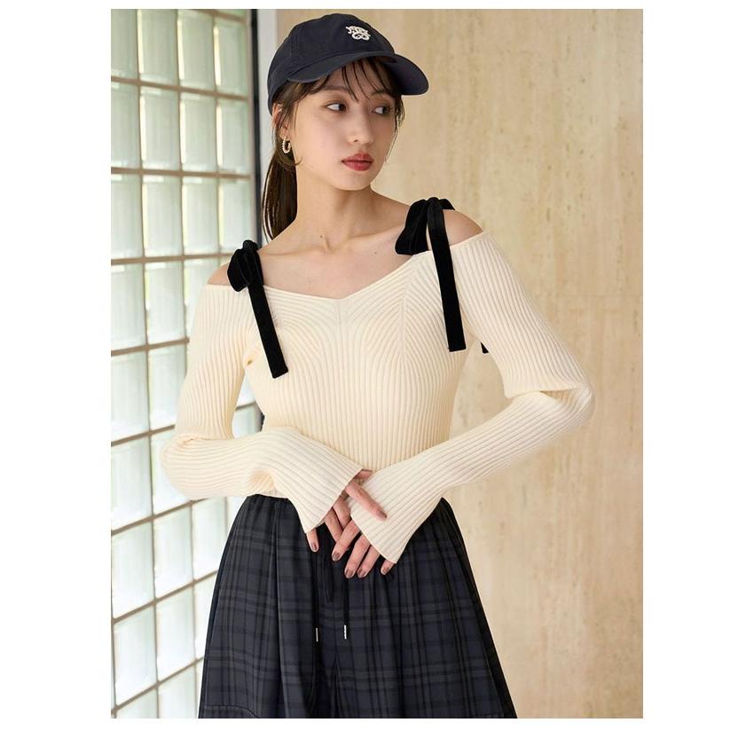 【snidel】オフショルダー SNIDEL 新作10%OFF スナイデル トップス 25秋冬 ショルダー