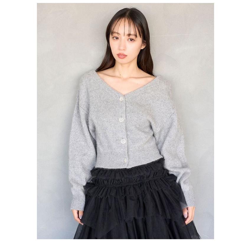 snidel フォックスビジュー カーディガン ピンク SNIDEL（スナイデル） SALE50%OFF トップス フォックスビジュー