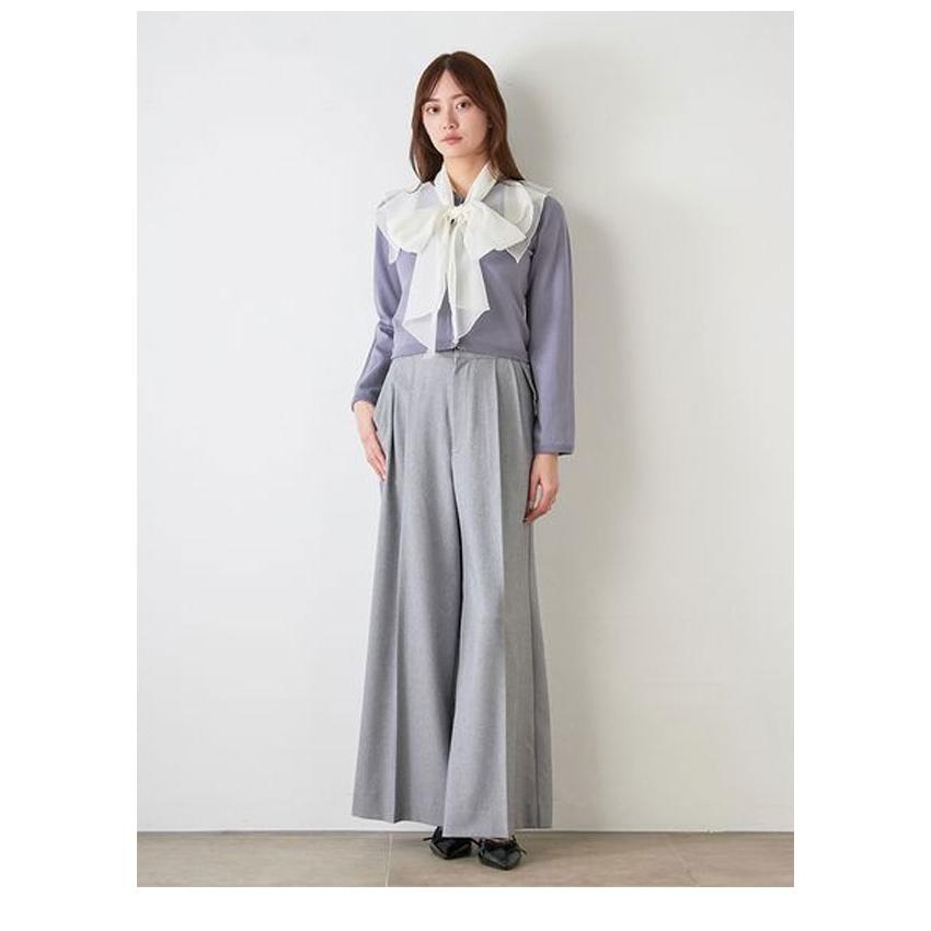 snidel グレー Vネック 長袖ニット F SNIDEL（スナイデル） (最終セール40%OFF&300円OFF) フォックス衿