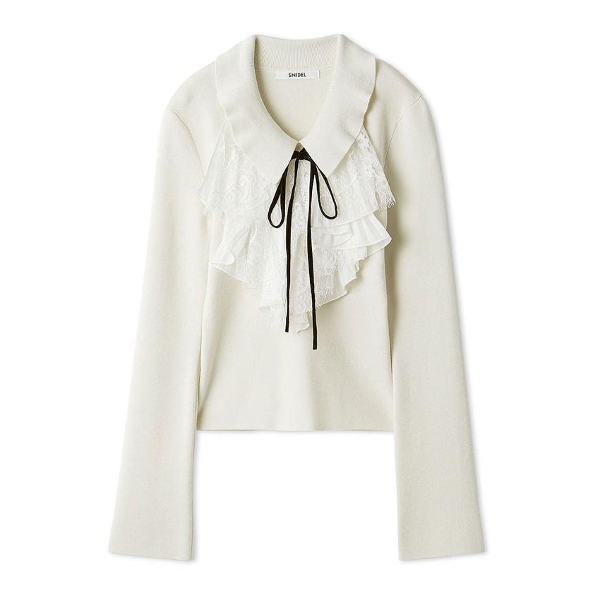 スナイデル Sustainableレイヤードラッフルニットプルオーバー SNIDEL（スナイデル） SALE20%OFF トップス 25秋冬 Sustainable