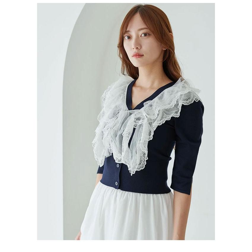 SNIDEL フリル付きグレーとホワイトの半袖ニットトップス 楽天市場】(年内発送可能)SALE50%OFF スナイデル SNIDEL フリル