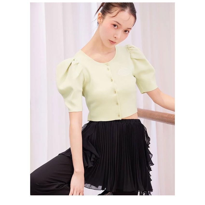 新作10%OFF スナイデル SNIDEL トップス 26春夏 【Chacott】コラボニットカーディガン 半袖 ミドル丈 パフスリーブ バレエ swnt261114 | SNIDEL | 08