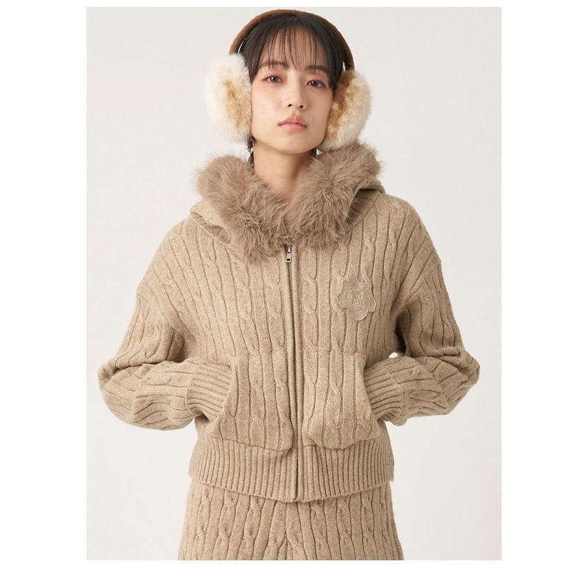 snidel ファー付きニットガウン SNIDEL（スナイデル） SNIDEL 26秋冬 トップス 【セットアップ対応