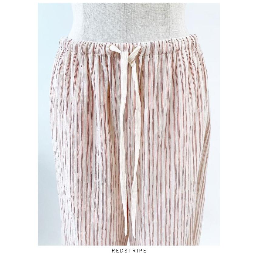 100%安心保証 SALE アンソフィー un-sophie Striped crepe wide pants 楊柳ストライプワイドパンツ レディース ボトムス ロング丈 uwa230247