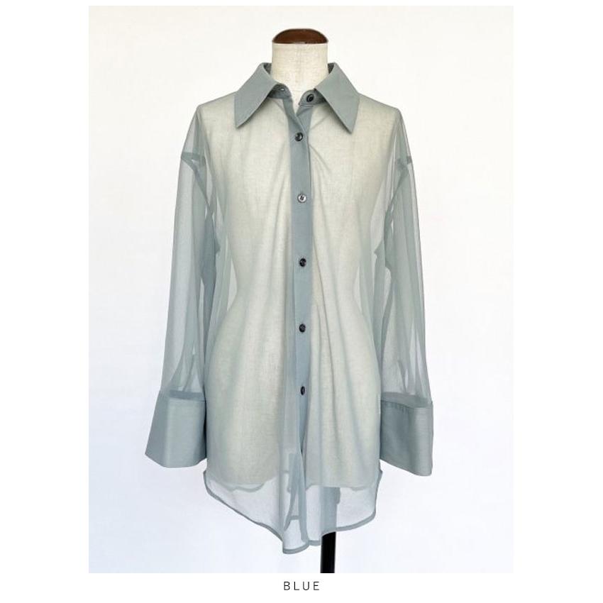 SALE アンソフィー un-sophie High gauge sheer shirt ハイゲージ