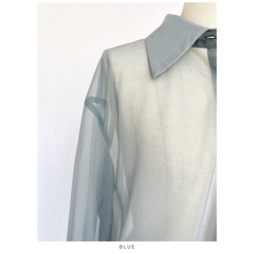 SALE アンソフィー un-sophie High gauge sheer shirt ハイゲージ