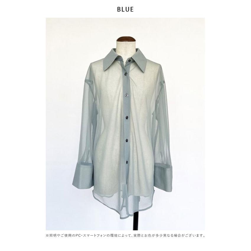 SALE アンソフィー un-sophie High gauge sheer shirt ハイゲージ