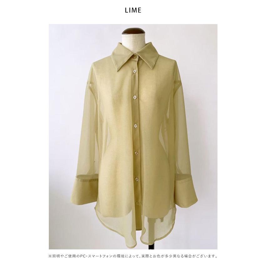 SALE アンソフィー un-sophie High gauge sheer shirt ハイゲージ