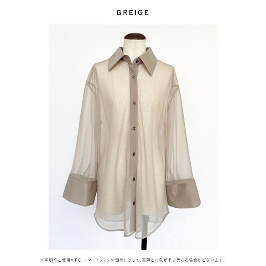 SALE アンソフィー un-sophie High gauge sheer shirt ハイゲージ