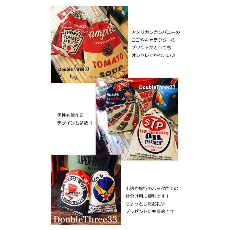 巾着袋 大 巾着 きんちゃく おしゃれ 体操服袋 体操着入れ 卒業 入園 入学 プレゼント アメリカン雑貨 ダブルスリー メール便OK | ブランド登録なし | 18