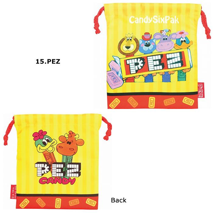 巾着袋 小 巾着袋 給食袋 コップ袋 お弁当袋 ポーチ 小物入れ お菓子シリーズ おやつパッケージ PEZ クッピーラムネ ダブルスリー | ブランド登録なし | 33