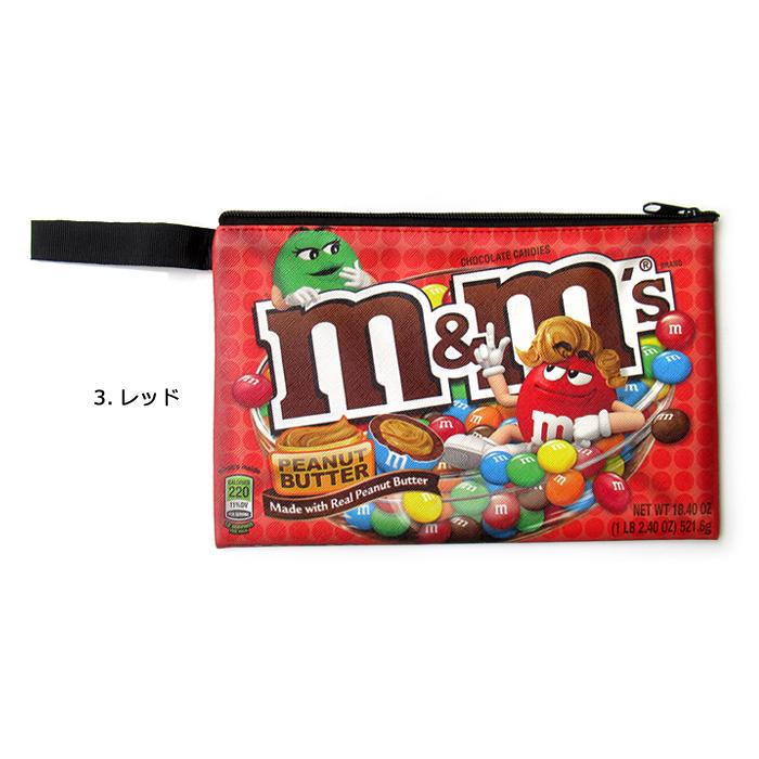 ポーチ Mサイズ フラット M&M's 通帳ケース コスメポーチ 軽い 可愛い スリム 小物入れ トラベルポーチ おしゃれ アメキャラ アメリカン雑貨 ダブルスリー | ブランド登録なし | 09