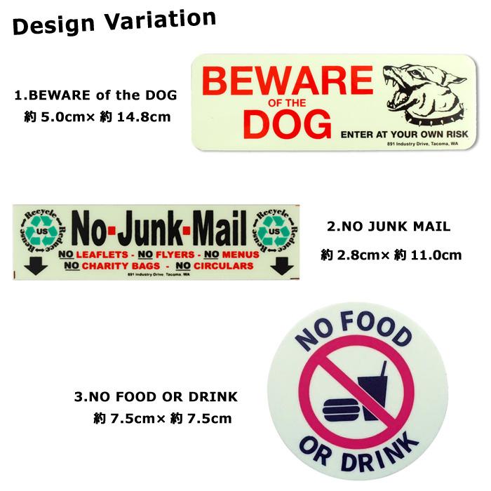 注意喚起ステッカー セキュリティサイン ステッカー 猛犬注意 飲食禁止 チラシ禁止 光る 警告 蓄光 玄関 ガレージ 3M社製 カッコイイ ダブルスリー | 3M | 08