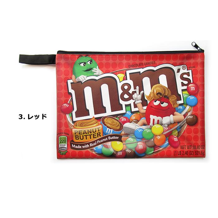 ポーチ Lサイズ フラット タブレットケース PCバッグ M&M's A4サイズ プレゼント 可愛い おしゃれ キャラクター アメリカン雑貨 ダブルスリー | ブランド登録なし | 09