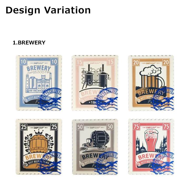 コースター 切手風 6枚入り スタンプ レトロ デザインコースター スタンド付き ユニーク 洗える キッチン雑貨 おしゃれ プレゼント カフェ バー ダブルスリー | ブランド登録なし | 05