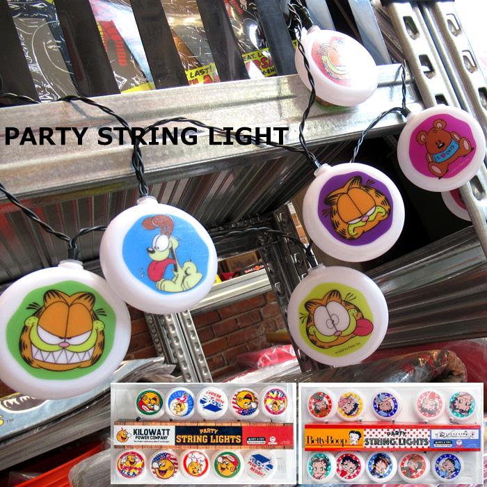 パーティーライト 10連 スイッチあり 壁飾り ガーランド照明 ベティちゃん ガーフィールド インテリア ガレージ アメリカン雑貨 ダブルスリー | ブランド登録なし