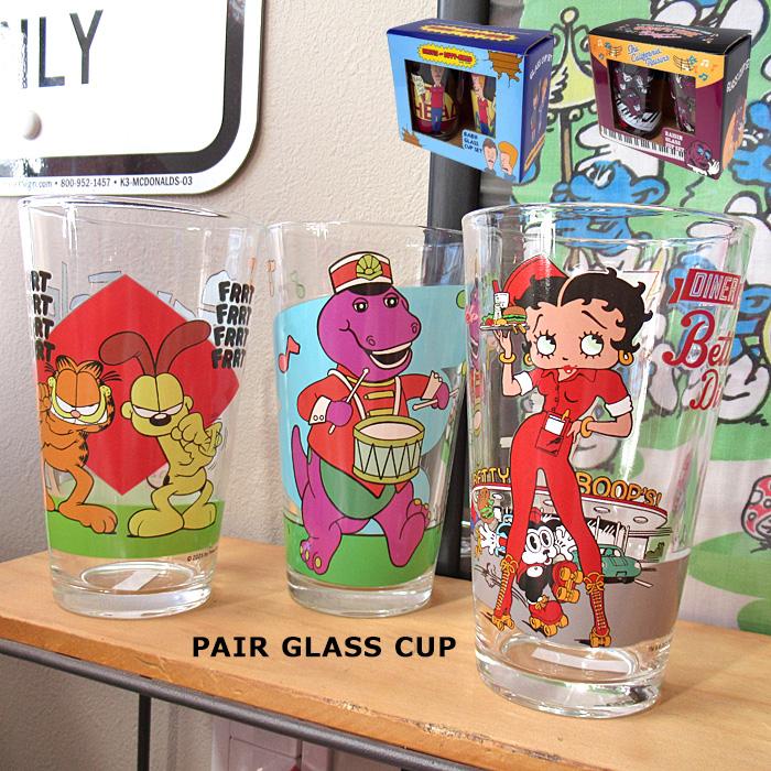 グラス ガラスコップ ペア 2個セット かわいい キャラクター 箱入り 食器 コップ プレゼント アメ雑 アメキャラ 大きめ アメリカン雑貨 ダブルスリー | ブランド登録なし