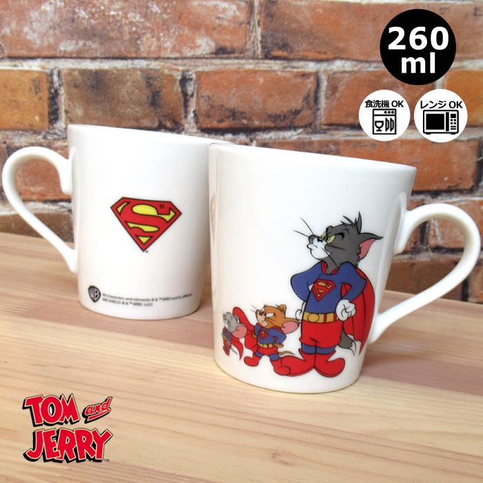 マグカップ トムとジェリー スーパーマン コップ 日本製 260ml ワーナーブラザーズ コラボ マッシュアップ プレゼント ダブルスリー | サンアート