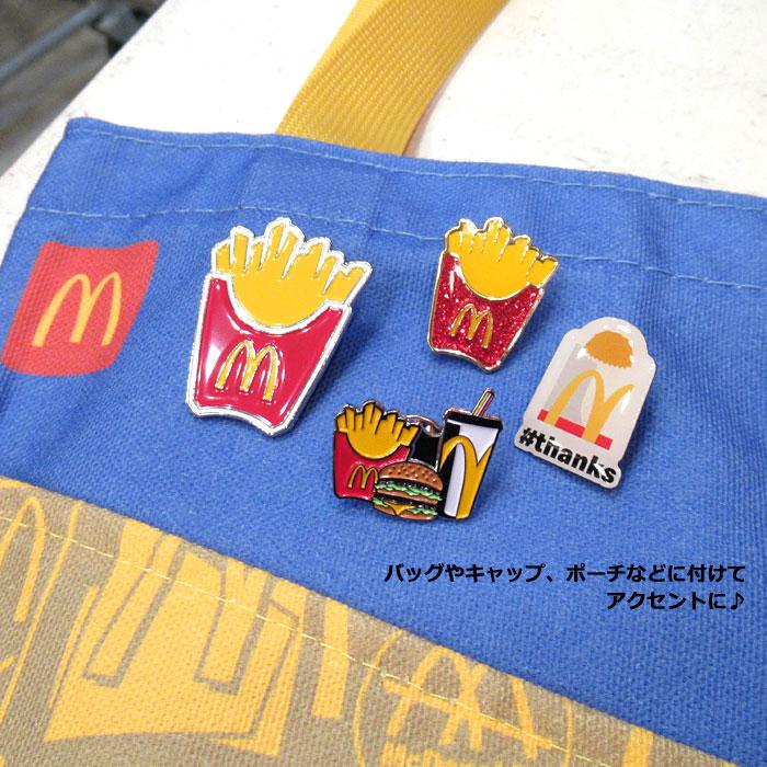 マクドナルド　ゴールデンアーチ　ピンズ　ブローチ　スワロフスキー マクドナルド ゴールデンアーチ ラメ グリッター ピンバッジ