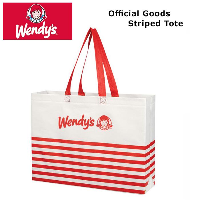 Wendy's オフィシャルグッズ ストライプトート 防水加工 ラミネート加工 プレゼント コレクション アメリカン雑貨 海外雑貨 ダブルスリー | ブランド登録なし