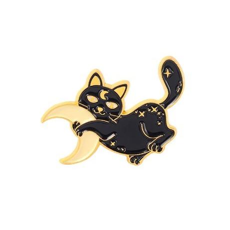 猫のピンバッジ 太陽と月を抱く黒猫 2個セット スター＆サン 可愛い バッグや胸元をおしゃれに演出します ピンバッチ ピンブローチ｜doubutsudaisuki｜09