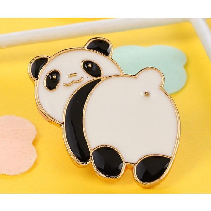 可愛いパンダのお尻ピンバッジ ピンバッチ ピンブローチ バッグや衿元