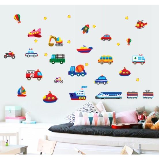 スペシャルオファ 防水ウォールステッカー 男の子 乗り物 簡単模様替え 子供部屋 貼って剥がせる 賃貸ok 電車 パトカー 救急車 ロケット 消防車 トラック 船 ヘリコプター Supplystudies Com