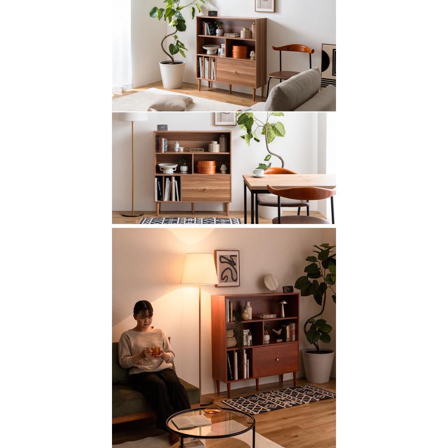 キャビネット 本棚 収納棚 ラック 幅100cm 奥行30cm スリム 扉付き