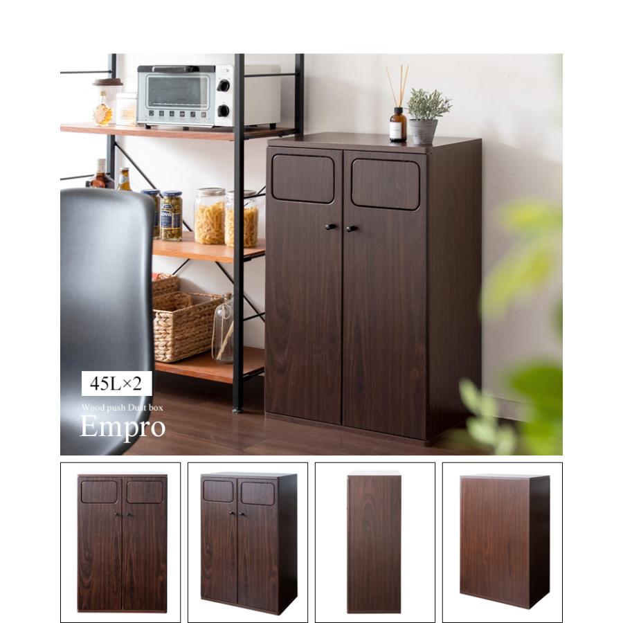 ゴミ箱 45L 45リットル 分別 2分別 ダストボックス 幅50cm ふた付き