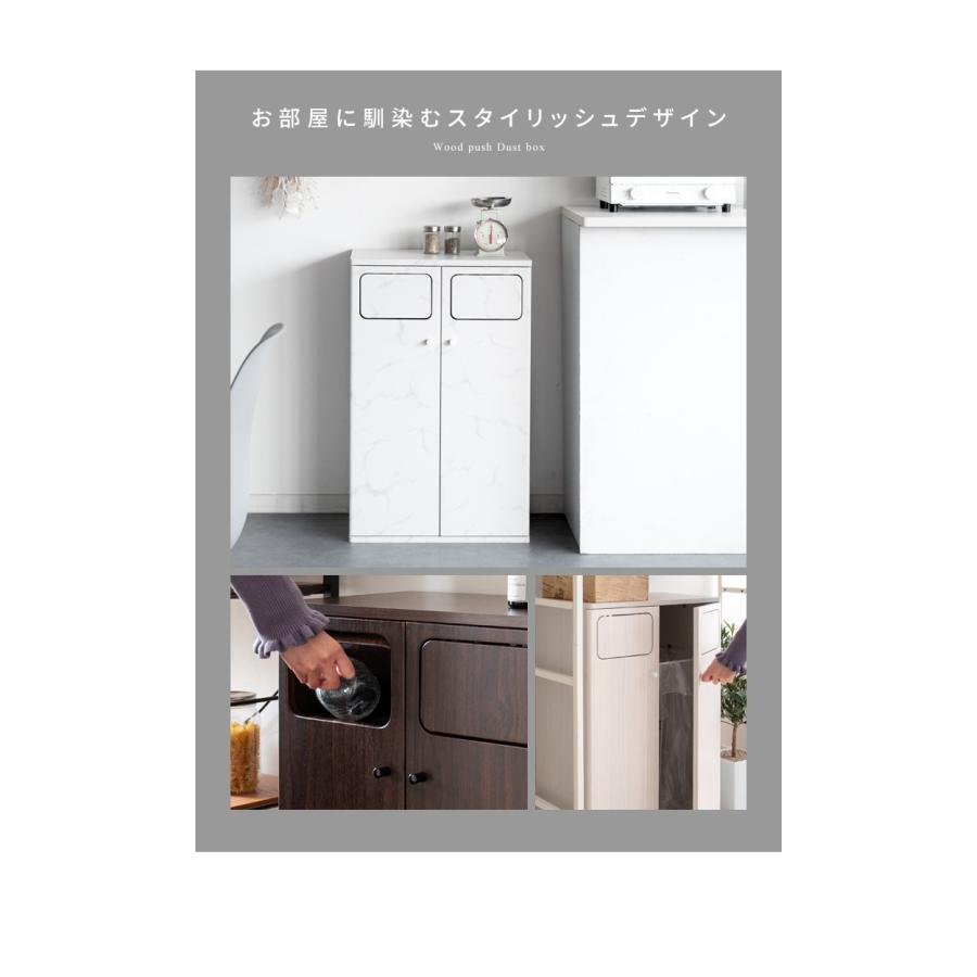 ゴミ箱 45リットル 45L 分別 2分別 ふた付き プッシュ式 スリム