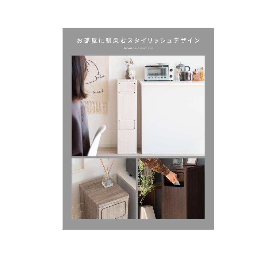 ゴミ箱 2段 分別 2分別 20L 幅25 スリム ふた付き プッシュ式