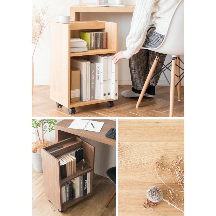 デスクワゴン サイドワゴン 棚 キャスター付き 収納棚 サイドラック