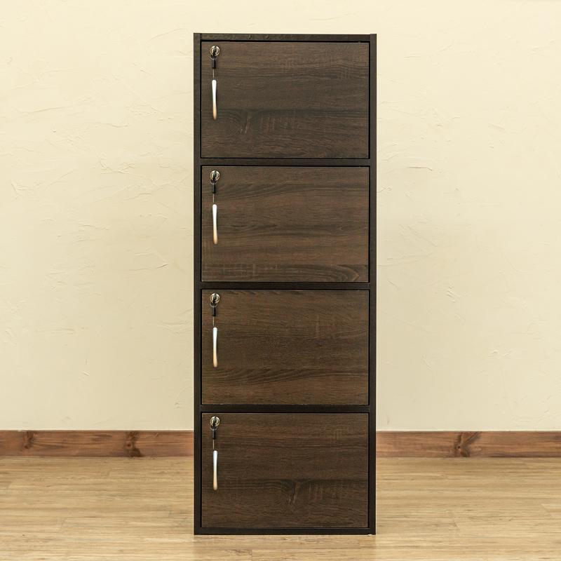 ウッド 4段ラック　扉つき モールガラス扉付きオープンウッドラック | 自然素材が映える高