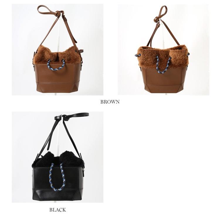 Yahki ヤーキ Yh 253ファートリミング巾着レザーショルダーバッグ Yh 253 Douceharmonie 通販 Yahoo ショッピング