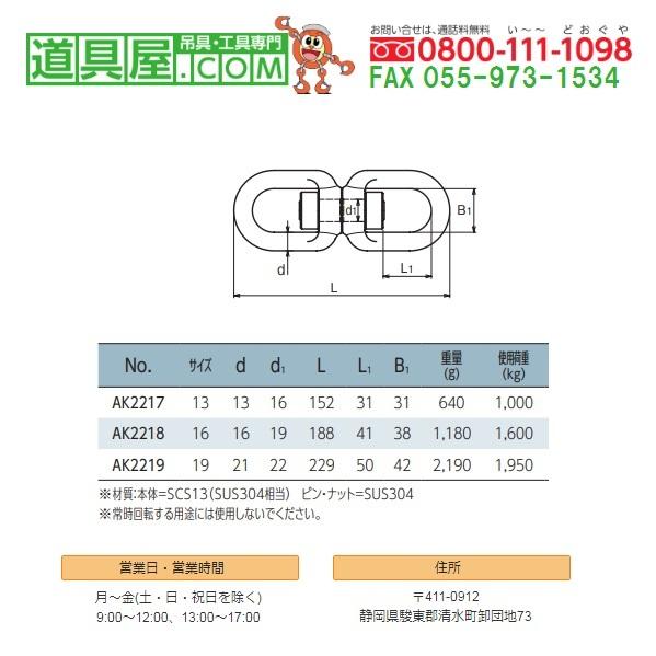 ステンレス製　強力スイベルBHC　ステンレスボール入　13mm