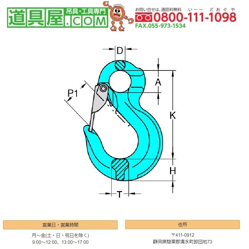 YOKE　G-100ラッチ付きスリングフック　アイタイプ　使用荷重16T