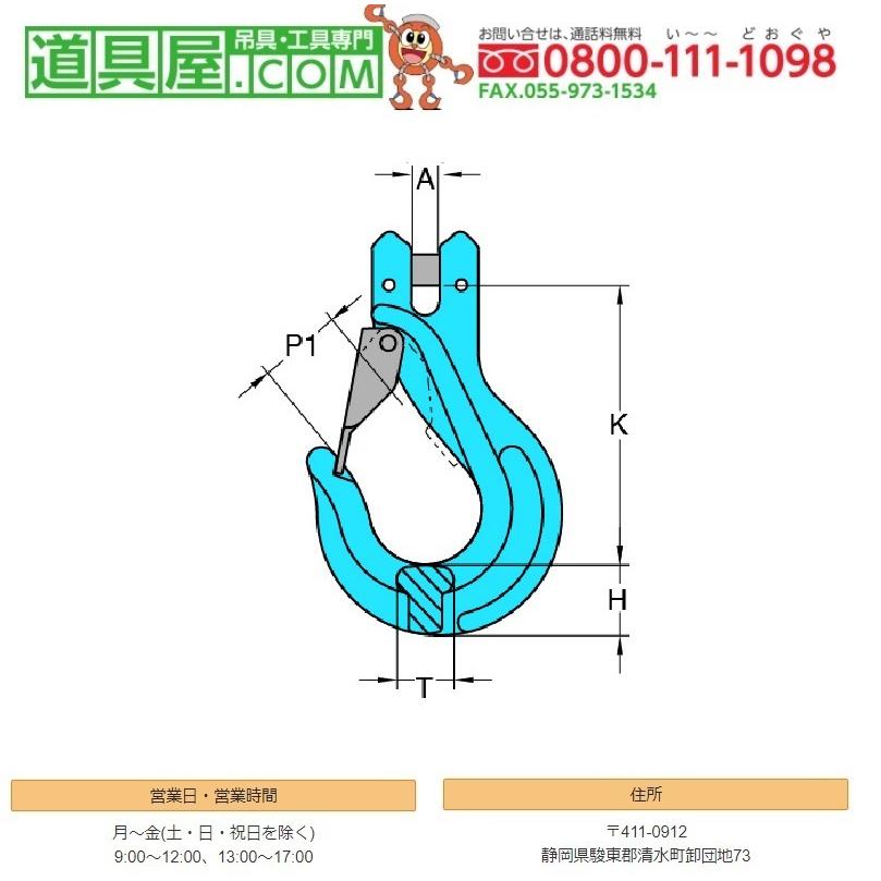 YOKE　G-100クレビスラッチ付きスリングフック　ピンタイプ　使用荷重10T