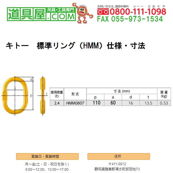 敷鉄板用チェーンスリング　一本吊　チェーン径8mm　長さ2.5m　使用荷重2t｜dougu-ya｜04